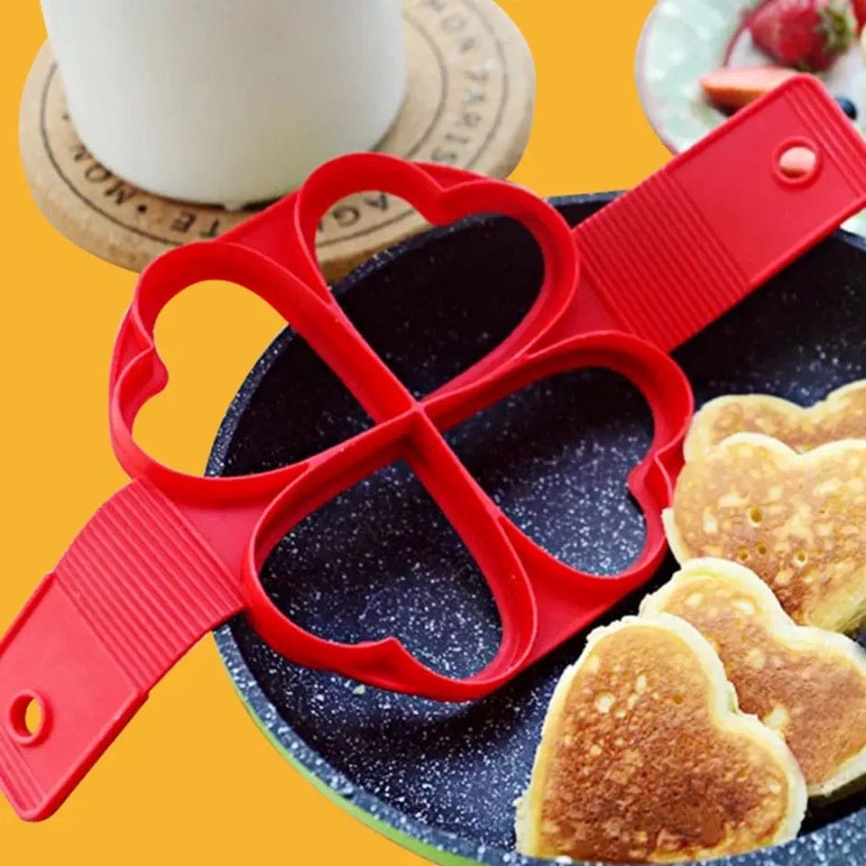 4 Heart Egg Pan Mold, Nonstick Egg Pancake Maker, Reusable Pancake Maker, Egg Ring Kitchen Cooking Baking Tool, Heart Maker Egg Cooker Pan, Flip Eggs Mold Kitchen Baking Accessories 4 Heart Egg Pan Mold, Nonstick Egg Pancake Maker, Reusable Pancake Maker, Egg Ring Kitchen Cooking Baking Tool, Heart Maker Egg Cooker Pan, Flip Eggs Mold Kitchen Baking Accessories